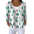 thumbnail image 1 of Kaondbfi Women's Cardigan, Printed Women's Casual Button Cardigan with V Neck and Thick Needle Hole Stripe Winter Clothing for Women, 1 of 4