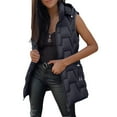 thumbnail image 1 of Kaondbfi Women's Outerwear Vests, Long Puffer Vest Quilted Hooded Vests Button Down Sleeveless Jacket Casual Zip Up Padded Jacket Winter Coat Winter Coat for Women, 1 of 6