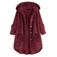 thumbnail image 1 of Kaondbfi Women's Sweater Coat, Button Up Hooded Autumn Winter Coat with Large Long Sleeved Pockets Winter Clothing for Women, 1 of 7