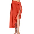 thumbnail image 1 of Kaondbfi Womens Summer Fashion Beach Towel Women Sarong Ruffle Tie Swimsuit Cover Up Skirt Chiffon Beach Wrap Long Bathing Suit Cover, 1 of 5