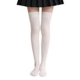 thumbnail image 1 of Kaondbfi Womens Summer Fashion Stockings 1 Pair Extra Long Solid Color Thigh High Socks Over The Knee High Boot Stockings Nylon Leg, 1 of 3