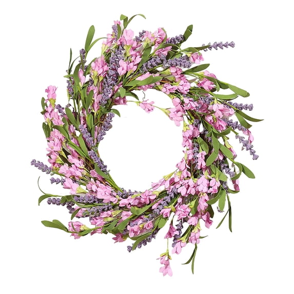 Kaonry Artificial Spring Wreath, for Front Door 15.7 in Fall Decor Spring Wreath Door Wreaths for Front Door Outside All Season for Thanksgiving Home Indoor Outdoor Wall Decor