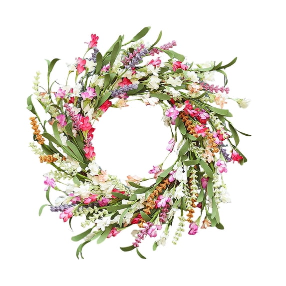 Kaonry Artificial Spring Wreath, for Front Door 15.7 in Fall Decor Spring Wreath Door Wreaths for Front Door Outside All Season for Thanksgiving Home Indoor Outdoor Wall Decor