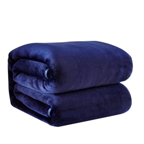 Kaonry Flannel Fleece Blanket, Micro Plush Throw Blanket, Navy Blue 40X55 Inch Super Soft Warm Anti-Static Bacteria Inhibiting Solid Color Blanket, Machine Washable for Sofa Bed Couch Bedroom