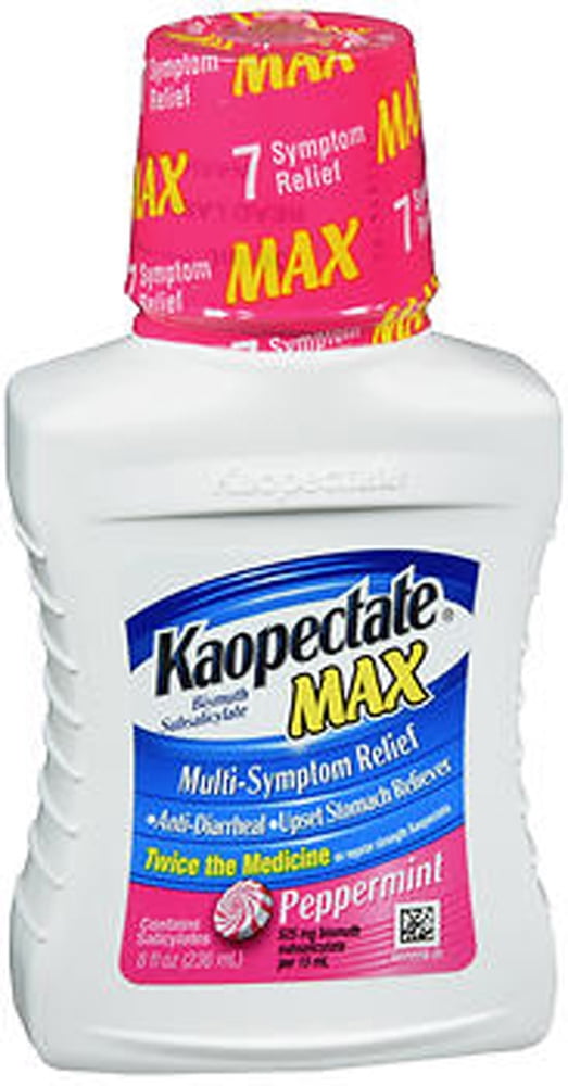 Kaopectate Max Multi-Symptom Relief for Diarrhea & Upset Stomach Relief, Peppermint, 8 Oz