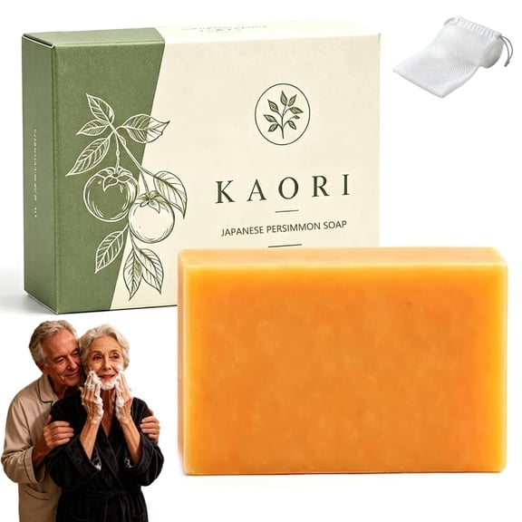 Kaori Persimmon Soap, Japanese Persimmon Deodorizing Body Bar for Men Women, Gentle Cleansing & Moisturizing Bar Soap (1PC)