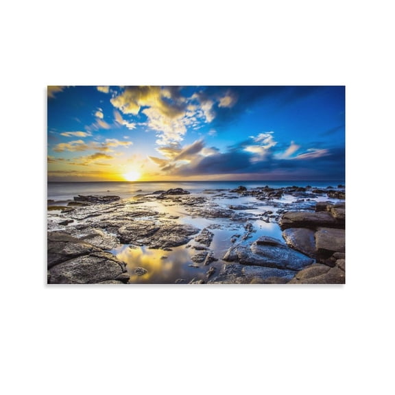 Kapalua Sunset Coast Sea Poster Decorative Painting Canvas Wall Art Living Room Posters Bedroom Painting,Unframe-style,24x36inch(60x90cm)