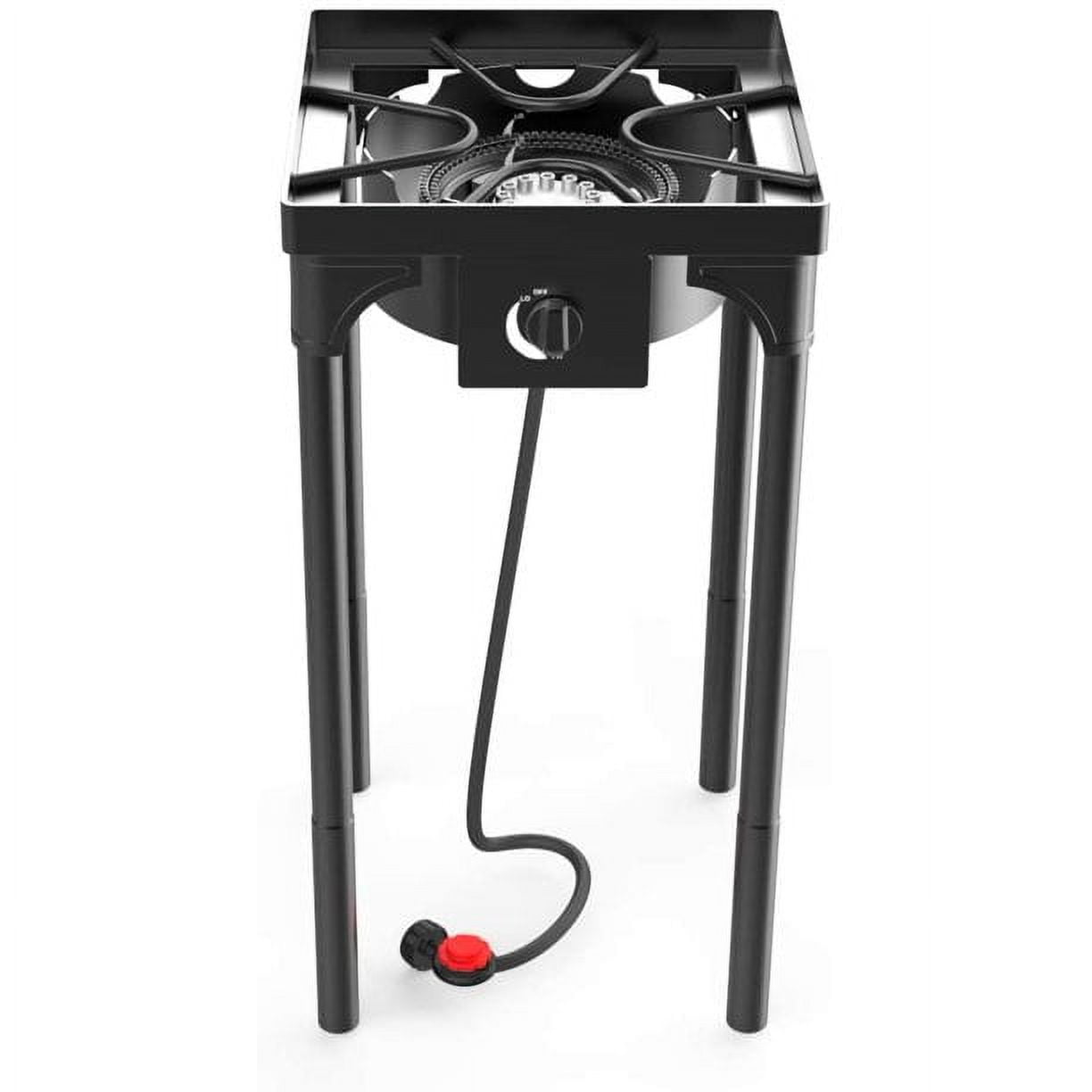 Kapas Outdoor & Indoor Portable Propane Stove, Single Burners with GAS Premium Hose, Detachable Legs for Backyard Kitchen, Camping Grill, Hiking