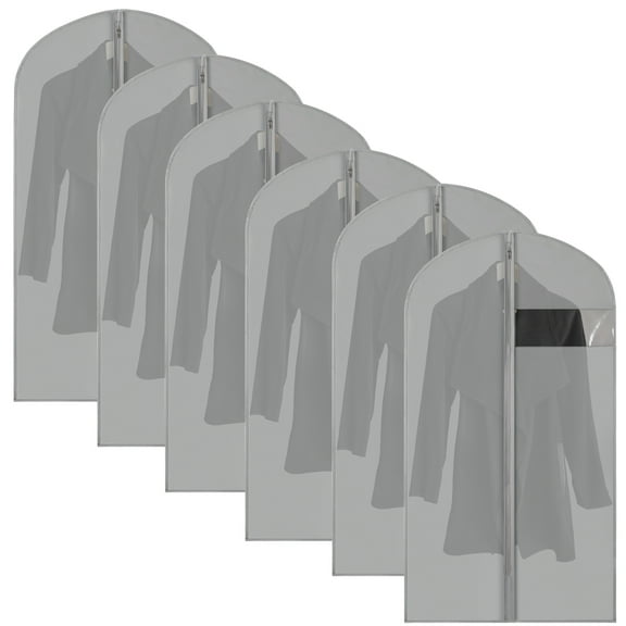 Kapengte 6 Pack Small Size Gray PEVA Garment Cover for Suit（23.6" × 36.5"）