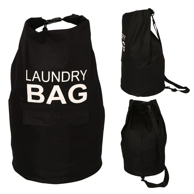 Kapengte Black Laundry Bag with Strap,70L Laundry Backpack for Camping