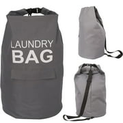 Kimmama Gray Laundry Backpack,70L Waterproof Laundry Bag with Strap for Laundryroom, Travel and Camping