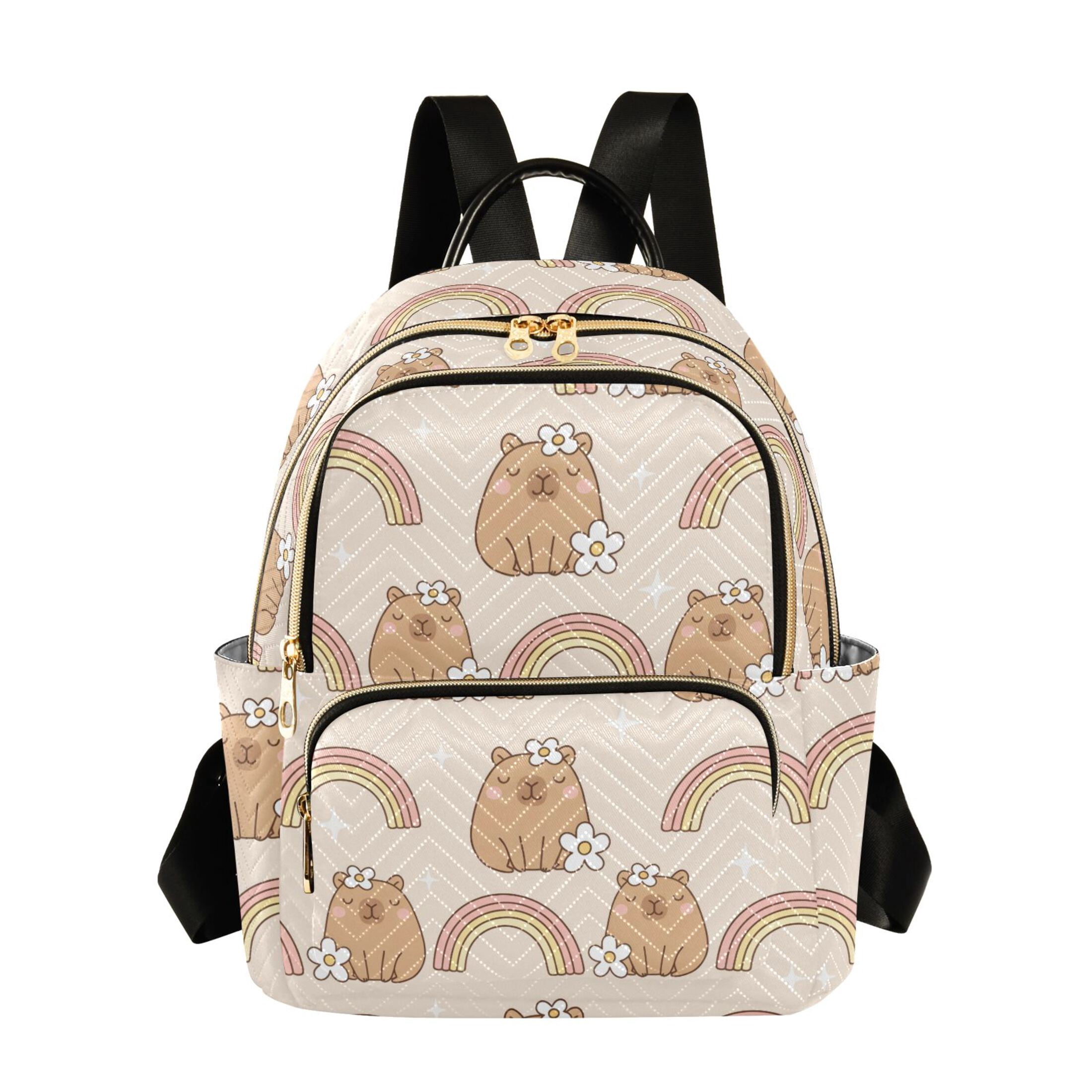 Kapibala Rainbow Pattern Fashion Backpack Quilted Lightweight Women ...