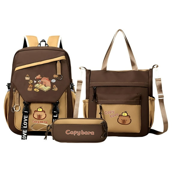 Kapibara Backpack and Lunchbox Sets in Backpacks add pencil case,15 Inch Lightweight Backpack,Insulated Lunch Bag