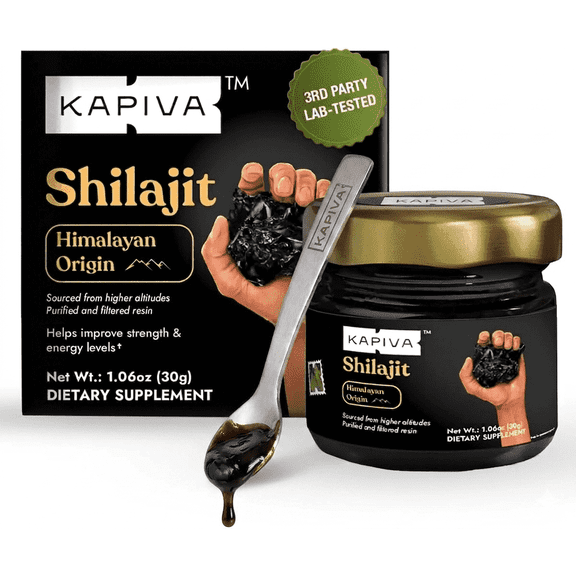 Kapiva Himalayan Shilajit Resin 30g  70% Fulvic Acid, 80+ Minerals, Energy & Vitality Support - For Men and Women - 60 Days Supply