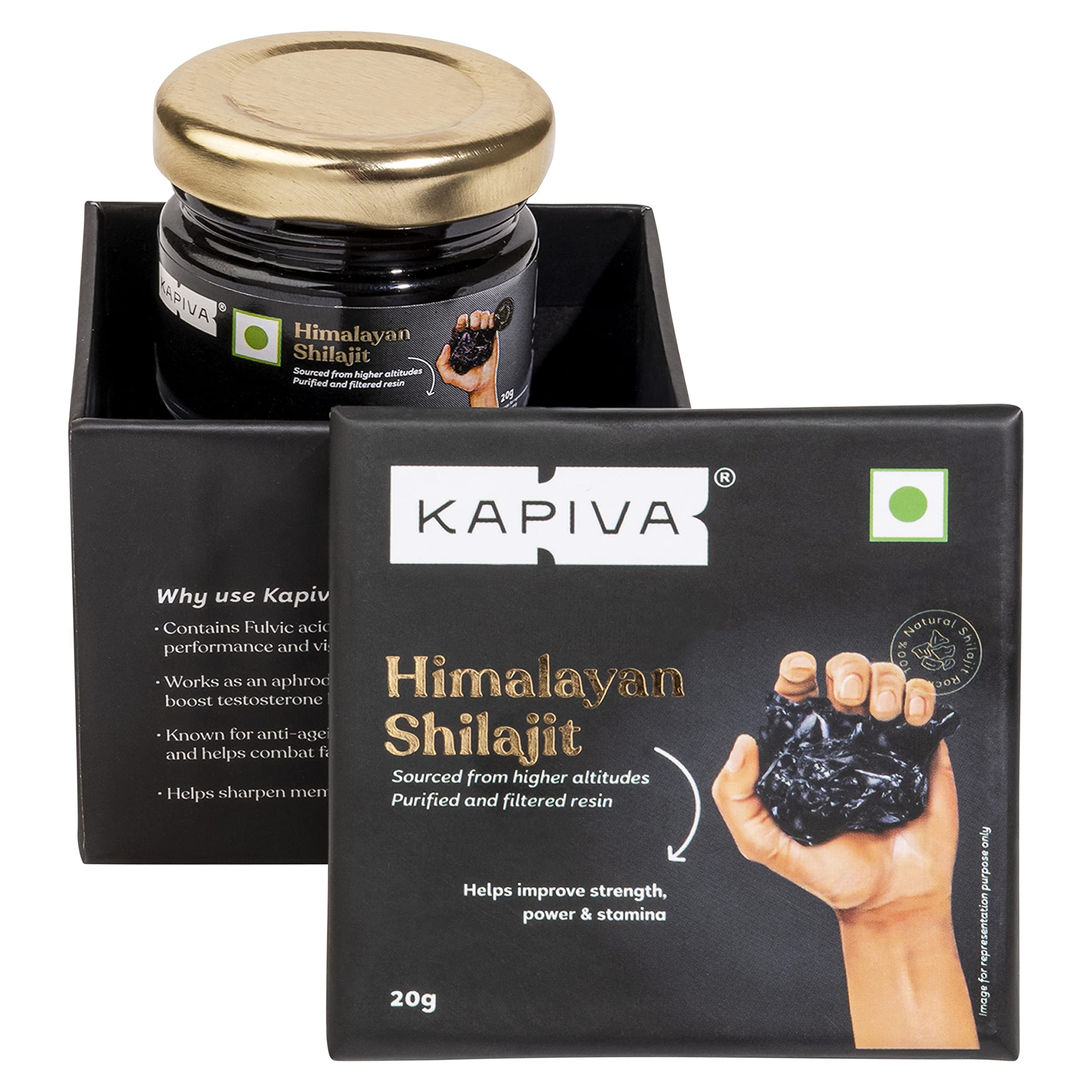 Kapiva Himalayan Shilajit/Shilajeet Resin 20g - Performance Booster For ...