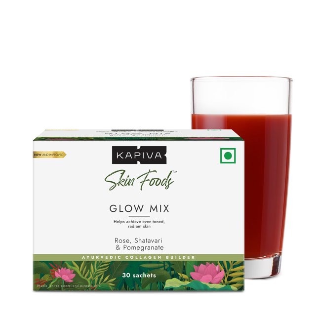 Kapiva Skin Foods Glow Mix Ayurvedic Skin Supplement, Collagen Powder