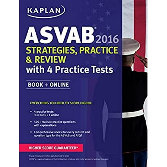 Pre-Owned Kaplan ASVAB 2016 Strategies, Practice, and Review with 4 Practice Tests: Book + Online (Kaplan Test Prep) (Paperback) 1625231393 9781625231390