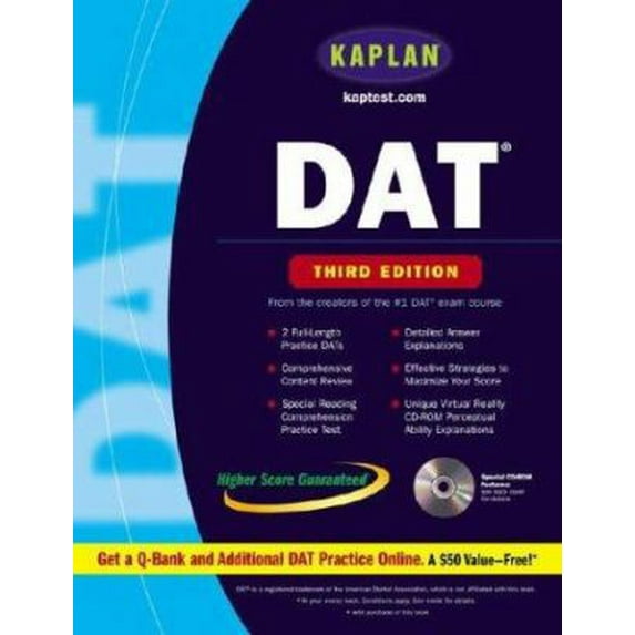 Pre-Owned Kaplan DAT with CD-ROM: Third Edition (Paperback) 0743241495 9780743241496