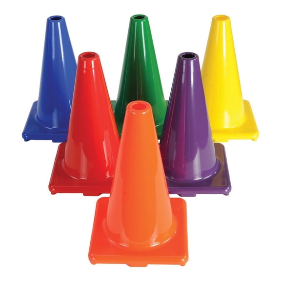 Kaplan Early Learning Company 12" Outdoor Durable Rainbow Cones - Set of 6
