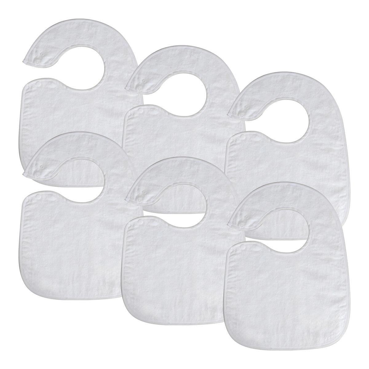 Kaplan Early Learning Company Soft Bibs with Snaps Set of 6 - White