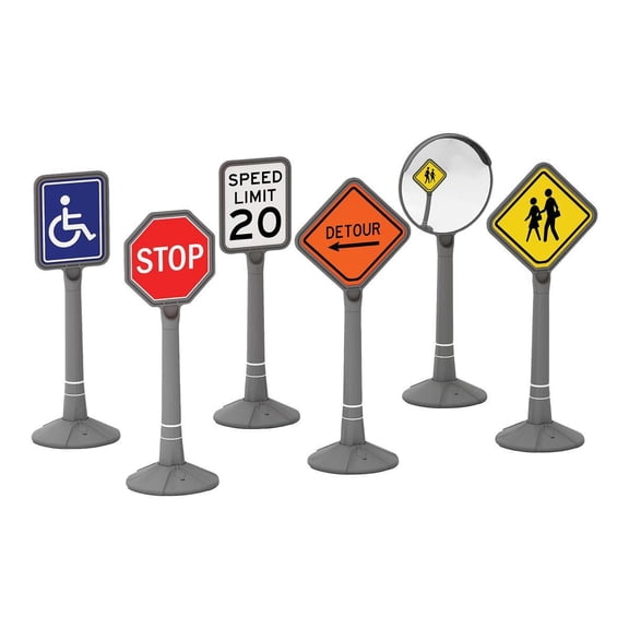 Kaplan Early Learning Company Jumbo Traffic Signs - Set of 6
