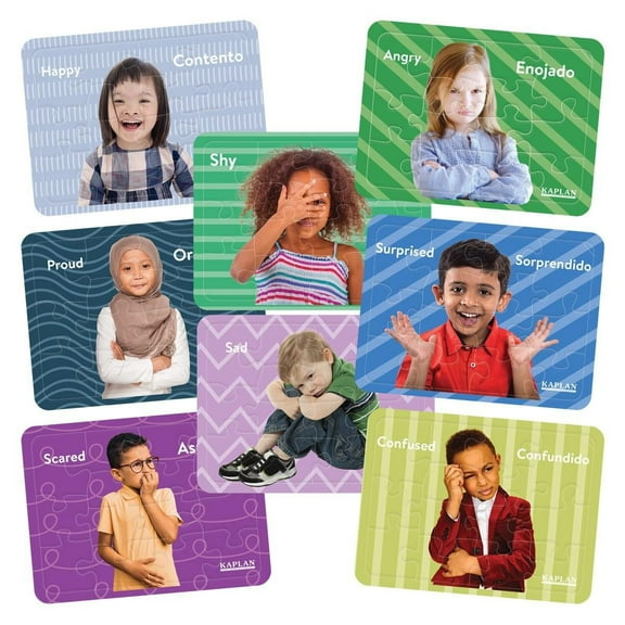 Kaplan Early Learning Company Emotion Puzzles with Real Images - Set of 8