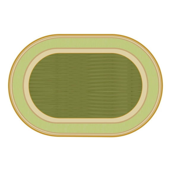 Kaplan Early Learning Company Sense of Place Lowland Stripe Green Oval Carpet - 6' X 9'