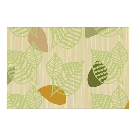 Kaplan Early Learning Company Sense of Place Leaf Carpet - Green - 4' x 6' Rectangle