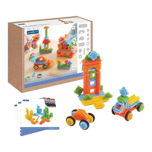 Kaplan Early Learning Company Snap and Stack Thistle Blocks - 220 Pieces