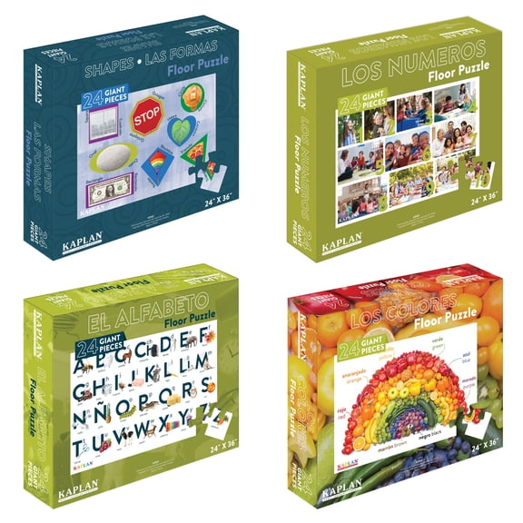 Kaplan Early Learning Company Spanish & Bilingual 24-Piece Floor Puzzles - Set of 4