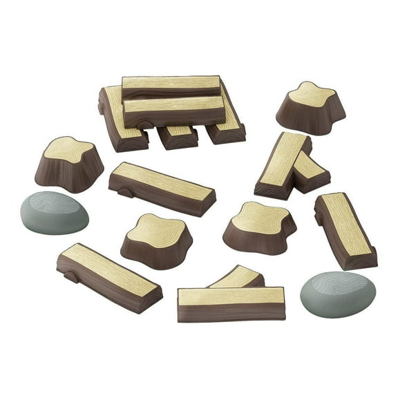 Kaplan Early Learning Company Timber Trail Stepping Logs Set - 16 Pieces