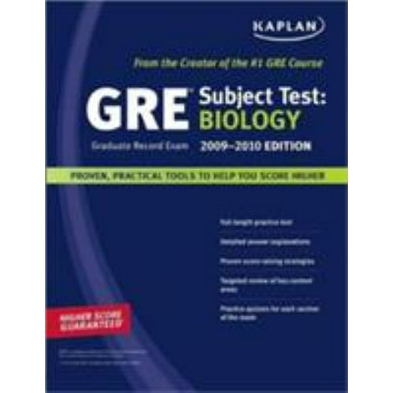 Pre-Owned Kaplan GRE Exam Subject Test: Biology 2009-2010 Edition (Kaplan Gre Biology) (Paperback) 141955218X 9781419552182