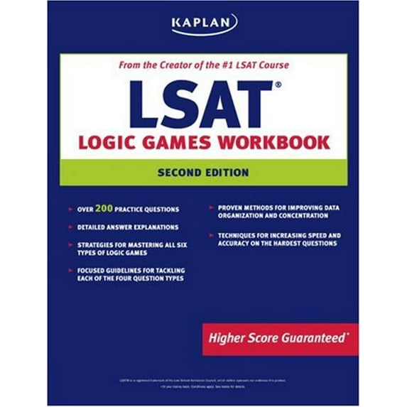 Pre-Owned Kaplan LSAT Logic Games Workbook Hardcover