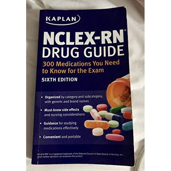 Pre-Owned Kaplan NCLEX-RN Drug Guide: 300 Medications You Need to Know for the Exam (Paperback Bunko) 1506219829 9781506219820