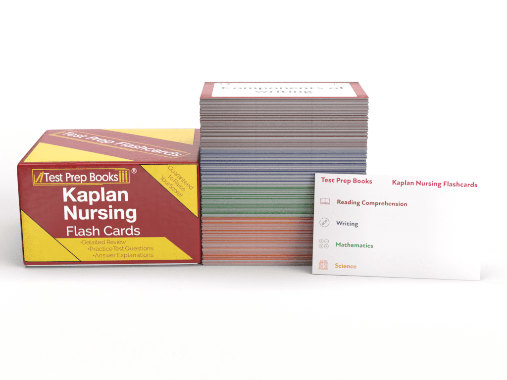 Kaplan Nursing School Entrance Exam Study Cards: Kaplan Nursing School Prep 2023-2024 with Practice Test Questions [Full Color Cards]
