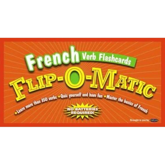 Pre-Owned Kaplan Publishing French Verb Flashcards Flip-O-Matic, 350 Printed Flash Cards, (Paperback), French