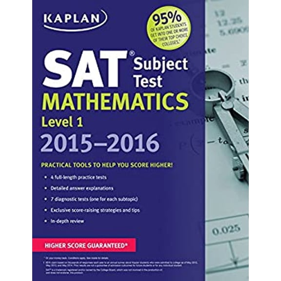Pre-Owned Kaplan SAT Subject Test Mathematics Level 1 2015-2016 (Paperback) 1618658417 9781618658418