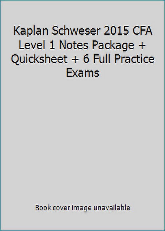 Pre-Owned Kaplan Schweser 2015 CFA Level 1 Notes Package Quicksheet 6 ...