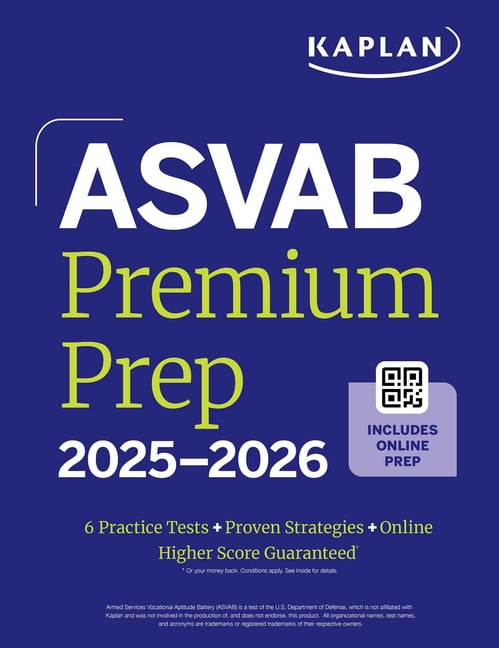 Kaplan Test Prep ASVAB Premium Prep 2025-2026: Includes 6 Full Length Practice Tests, 1000+ Practice Questions + Online Access to Interac, (Paperback)