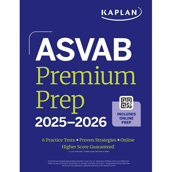 Kaplan Test Prep ASVAB Premium Prep 2025-2026: Includes 6 Full Length Practice Tests, 1000+ Practice Questions + Online Access to Interac, (Paperback)