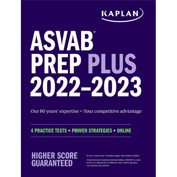 Pre-Owned Kaplan Test Prep: ASVAB Prep Plus 2022–2023 : 6 Practice Tests + Proven Strategies + Online + Video (Paperback)