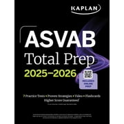 Kaplan Test Prep ASVAB Total Prep 2025-2026 Includes 7 Full Length Practice Tests + 2000+ Practice Questions and Flashcards + Online Acc, Paperback