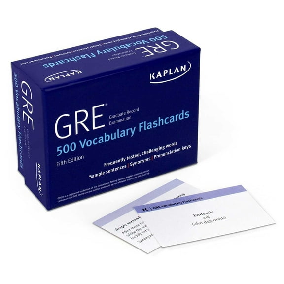 Pre-Owned GRE Vocabulary Flashcards + Online Access to Review Your Cards, a Practice Test, and Video Tutorials (Kaplan Test Prep), 9781506259703, 1506259707, Paperback, Fifth edition