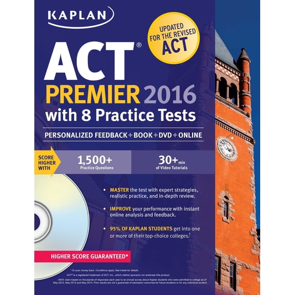 Pre-Owned Kaplan Test Prep: Kaplan ACT Premier 2016 with 8 Practice Tests : Personalized Feedback + Book + Online + DVD (Paperback)