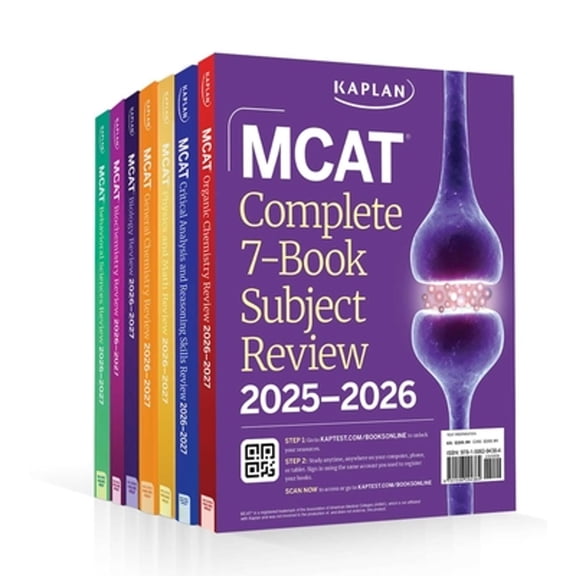 Pre-Owned Kaplan Test Prep MCAT Complete 7-Book Subject Review 2025-2026, Set Includes Books, Online Prep, 3 Practice Tests, (Paperback)