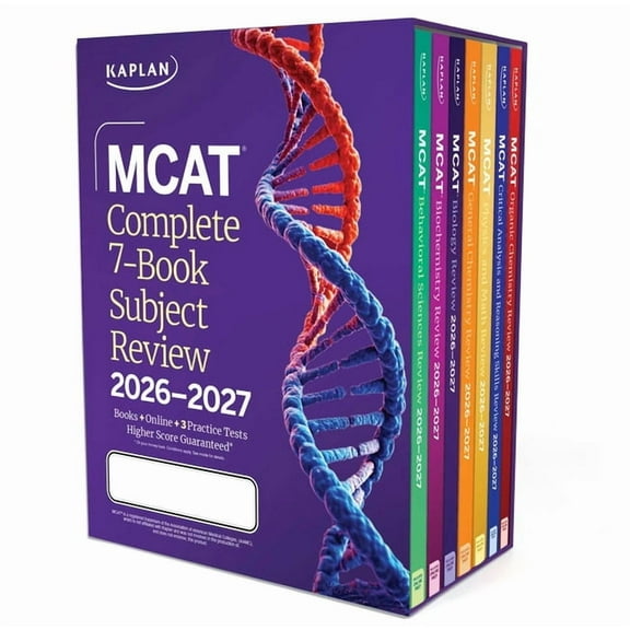 Kaplan Test Prep MCAT Complete 7-Book Subject Review 2026-2027, Set Includes Books, Online Prep, 3 Practice Tests, (Paperback)