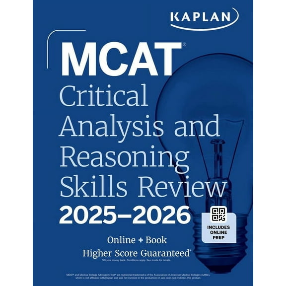 Kaplan Test Prep MCAT Critical Analysis and Reasoning Skills Review 2025-2026: Online + Book, (Paperback)