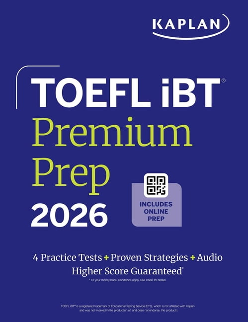 Kaplan Test Prep TOEFL IBT Premium Plus 2026, (Paperback)