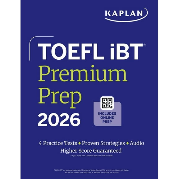 Kaplan Test Prep TOEFL IBT Premium Plus 2026, (Paperback)