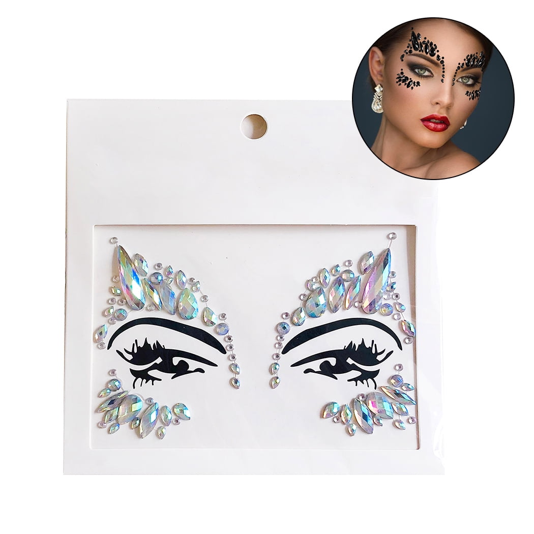 6 SHEETS RHINESTONE Face Stickers Rhinestones Miss Makeup Diamonds Eyes  Gems $27.93 - PicClick AU